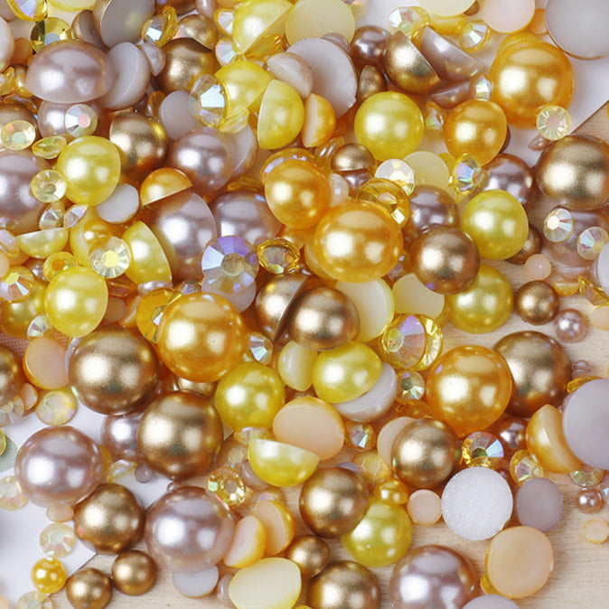 Gold Bullion Pearl & Rhinestone Mix