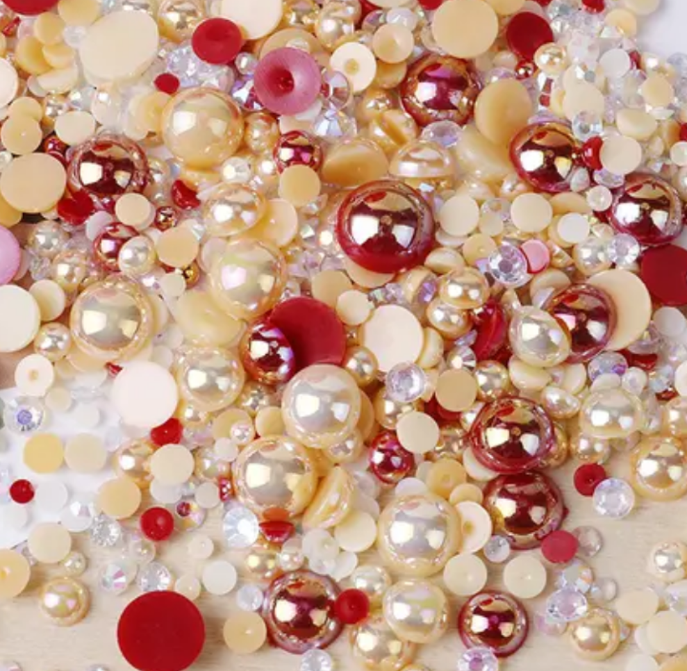 Berry Bliss Pearl & Rhinestone Mix
