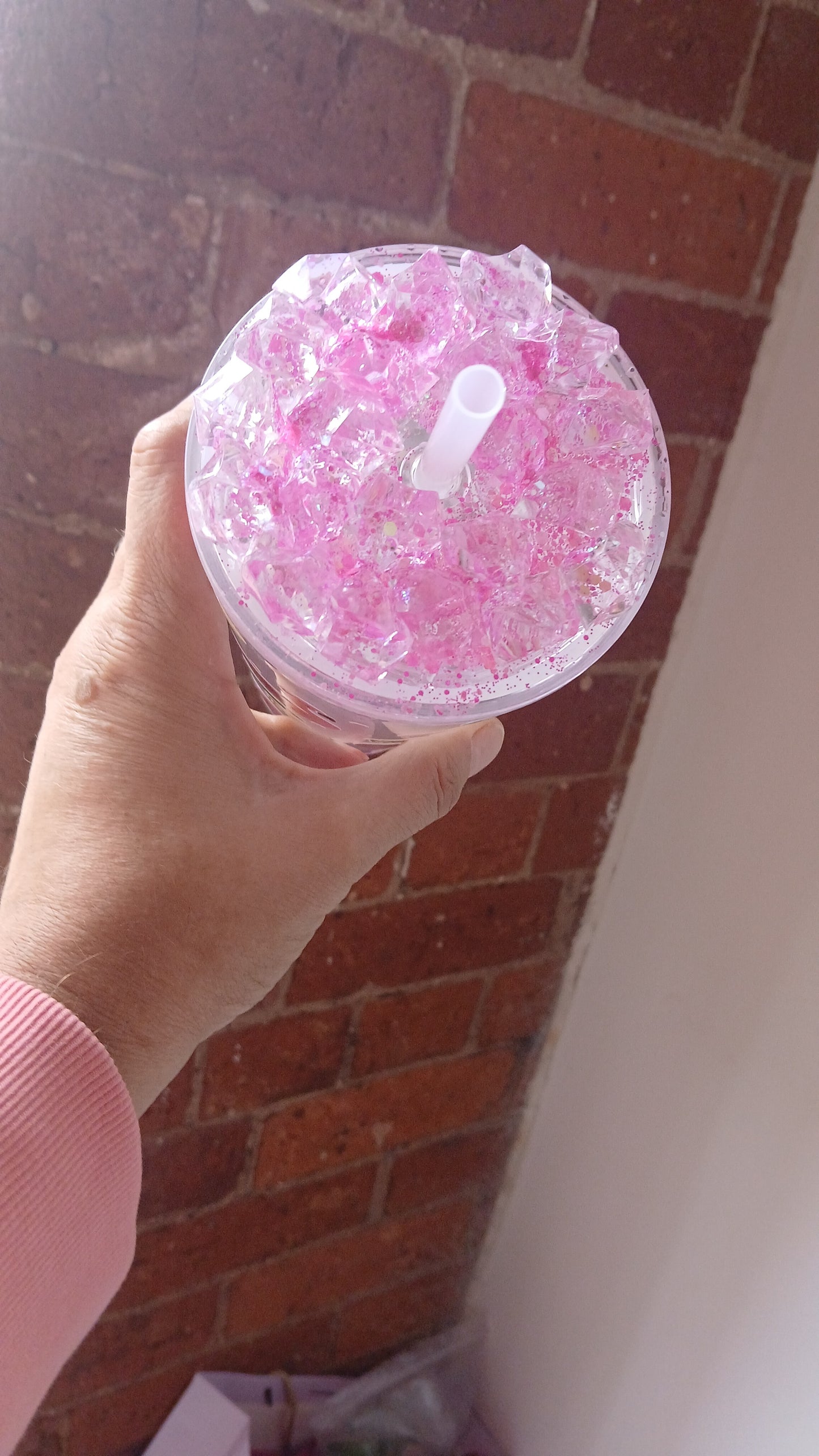 Pink Flamingo Glitter 24oz Snowglobe