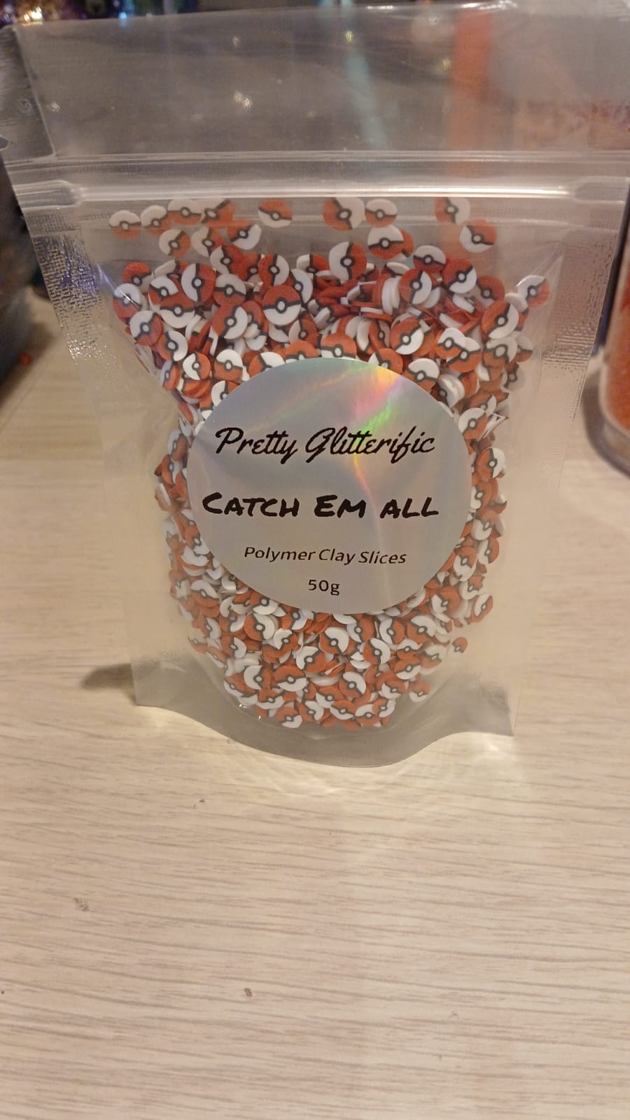 Catch em all polymer clay slices