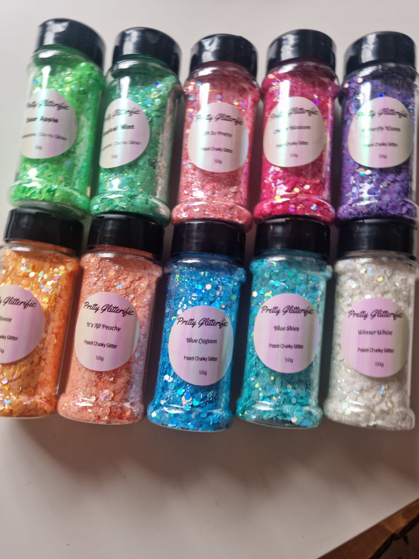 Rainbow Pastel Chunky Glitter