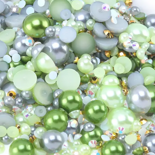 A Hint Of Mint Pearl & Rhinestone Mix