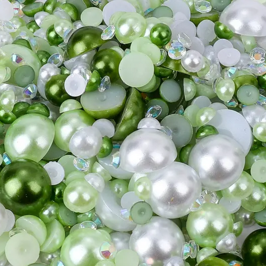 Not Enough Sage Pearl & Rhinestone Mix