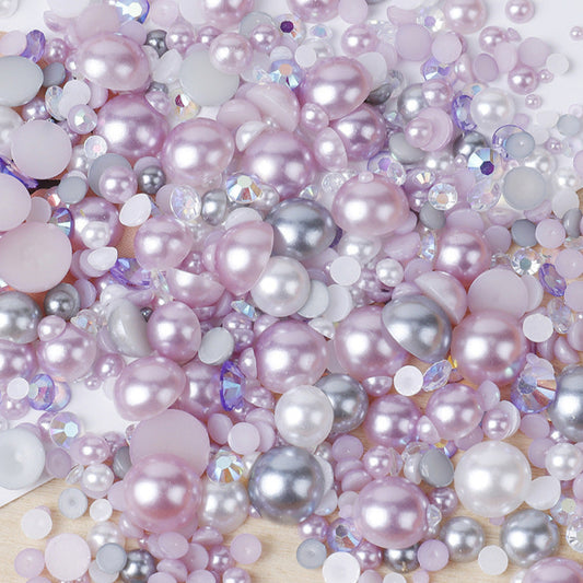 Lovely Lilac Pearl & Rhinestone Mix