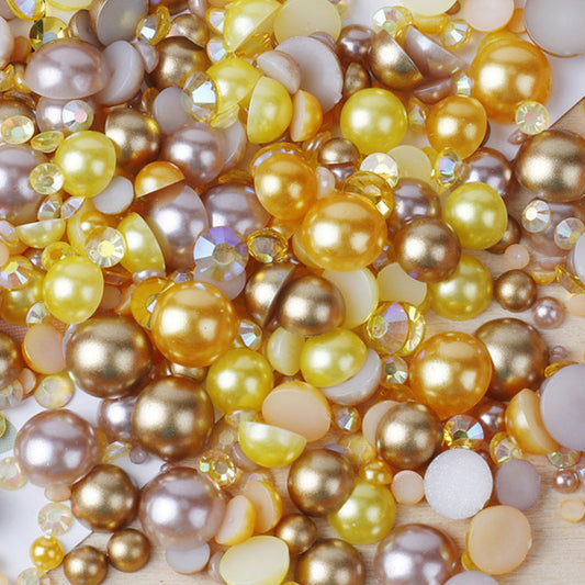 Gold Bullion Pearl & Rhinestone Mix