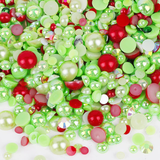 Watermelon Sugar Pearl & Rhinestone Mix