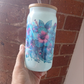 Holographic floral Blue libbey cup