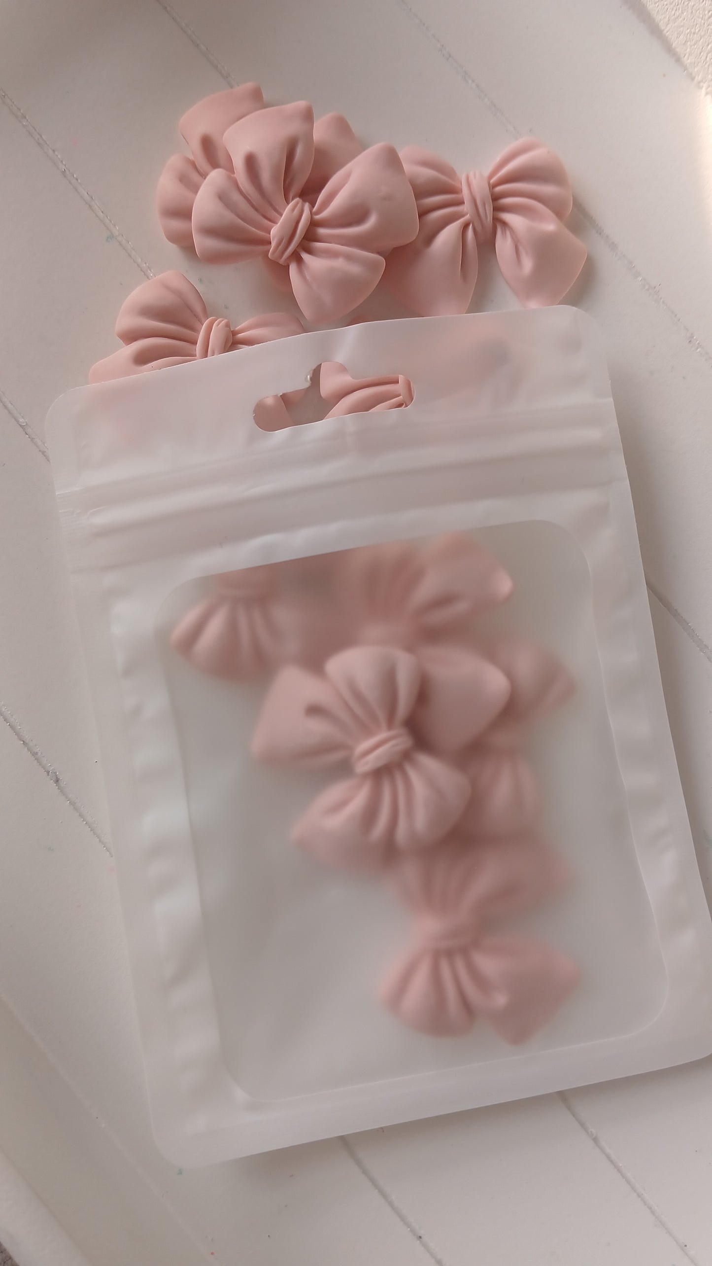 Pink bow 34mm (pack of 5)