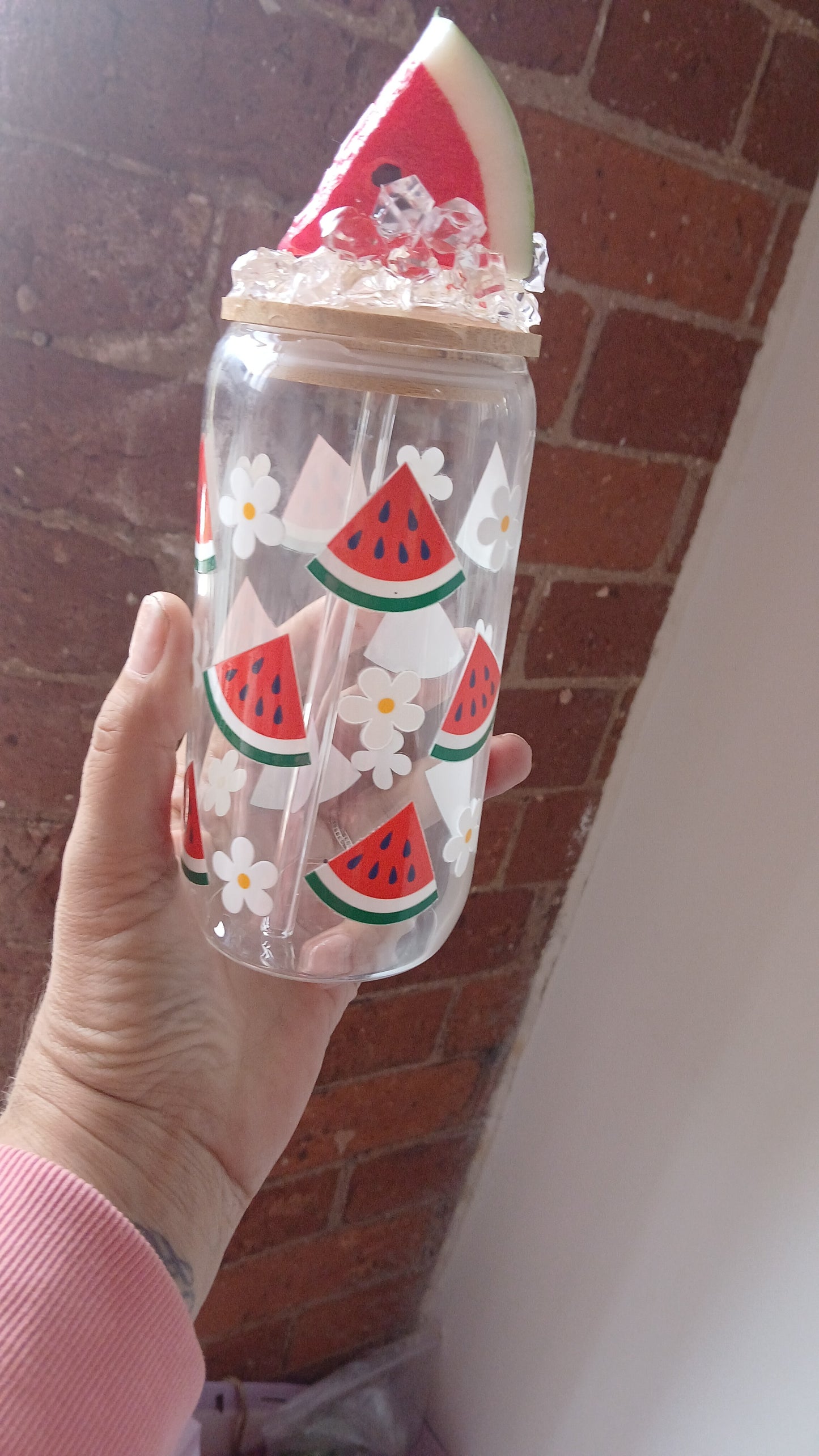 Watermelon 16 oz glass libbey