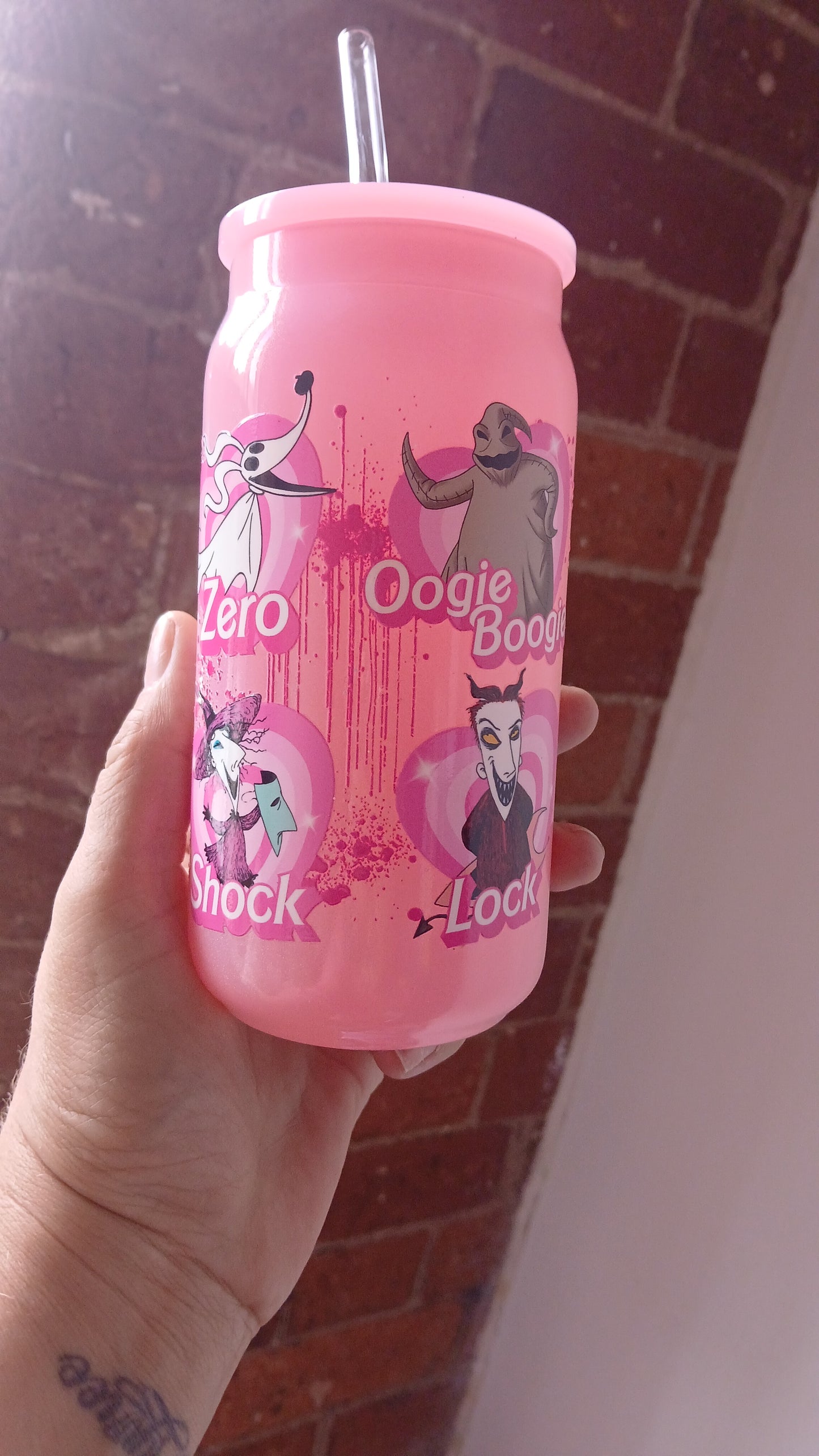 Pink NBC 16 oz glass libbey