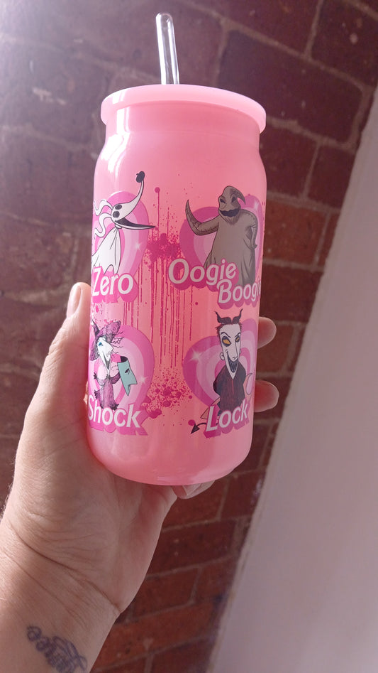 Pink NBC 16 oz glass libbey