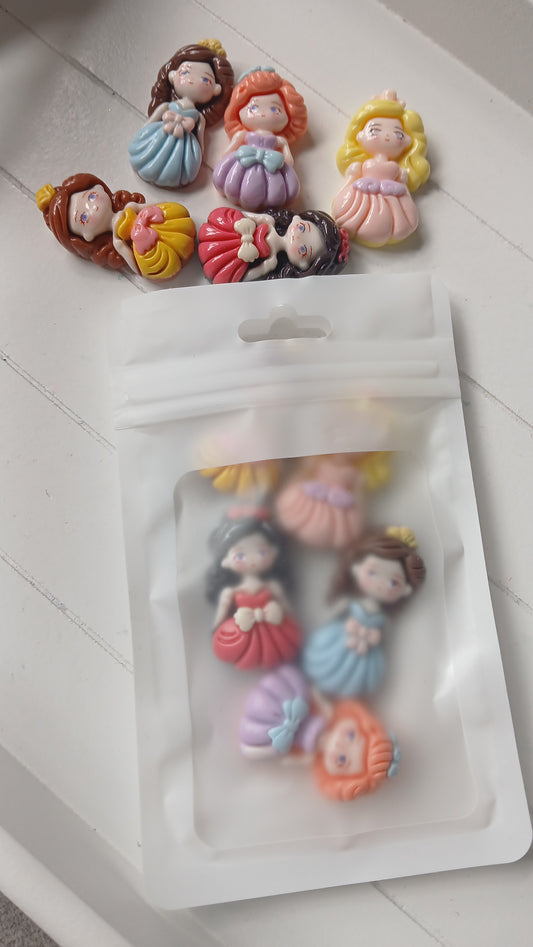 Princesses resin charms (pack of 5)