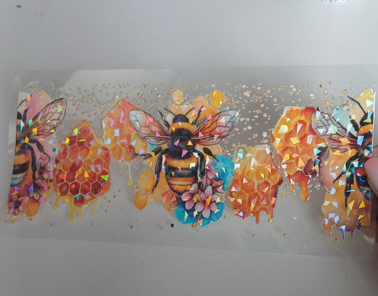 Honey Bee Holographic 16oz UVDTF Wrap