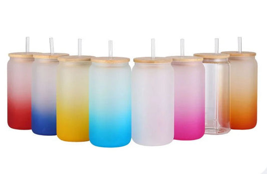 16 0z Frosted Gradient Glass Cups