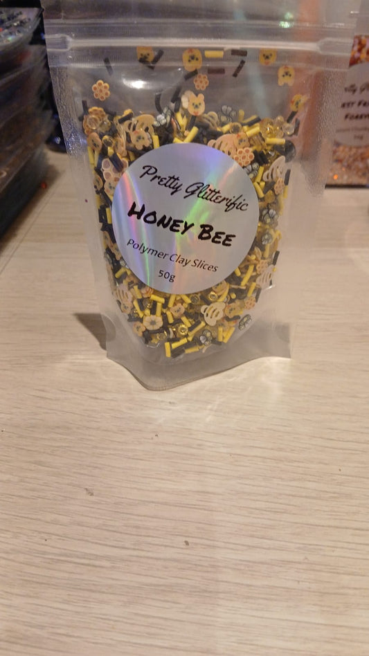Honey Bee polymer clay slices