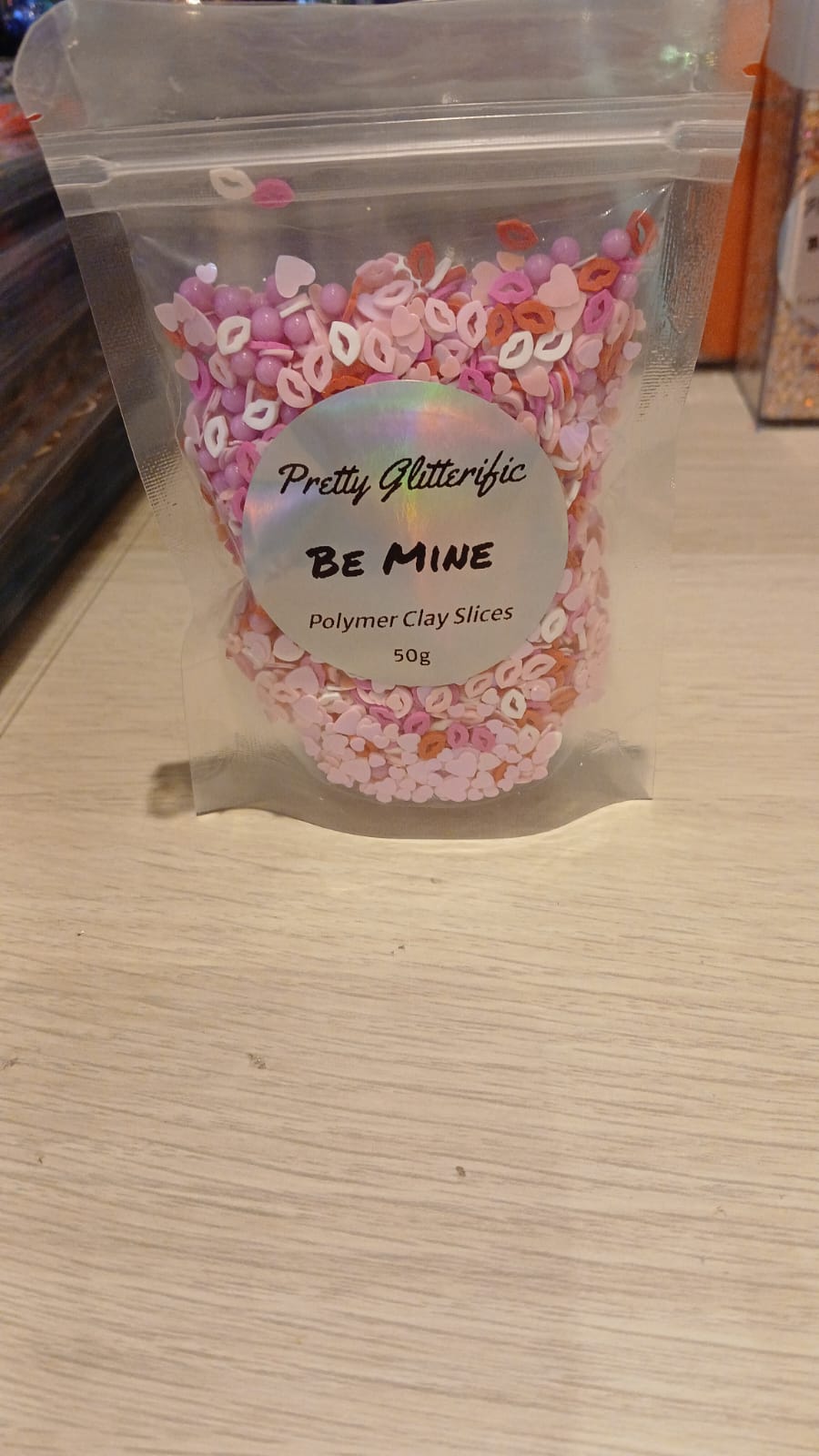 Be Mine polymer clay slices