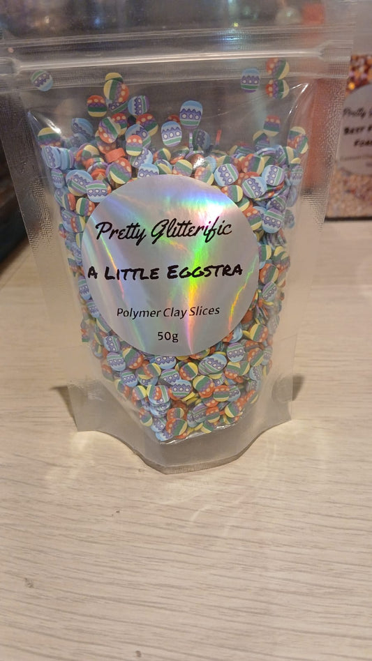 A little Eggstra polymer clay slices