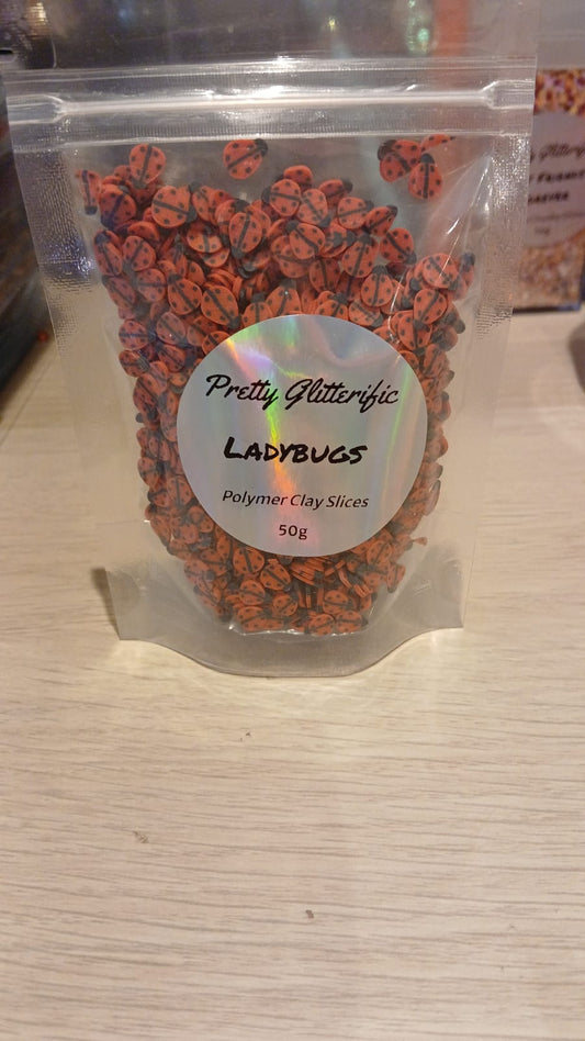 Ladybug Polymer clay slices